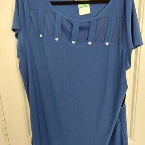 Blue blouse with glass detail buttons